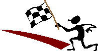 man with checkered flag